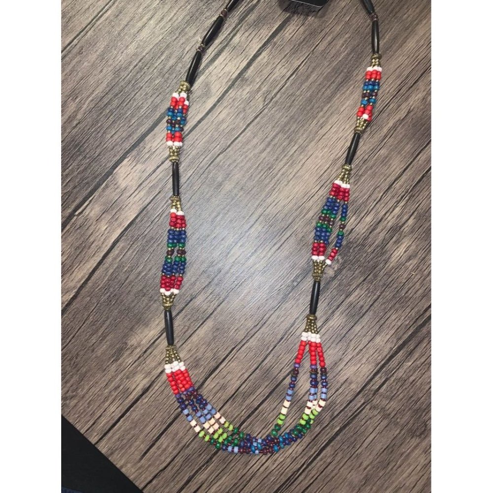 New multi stand long necklace